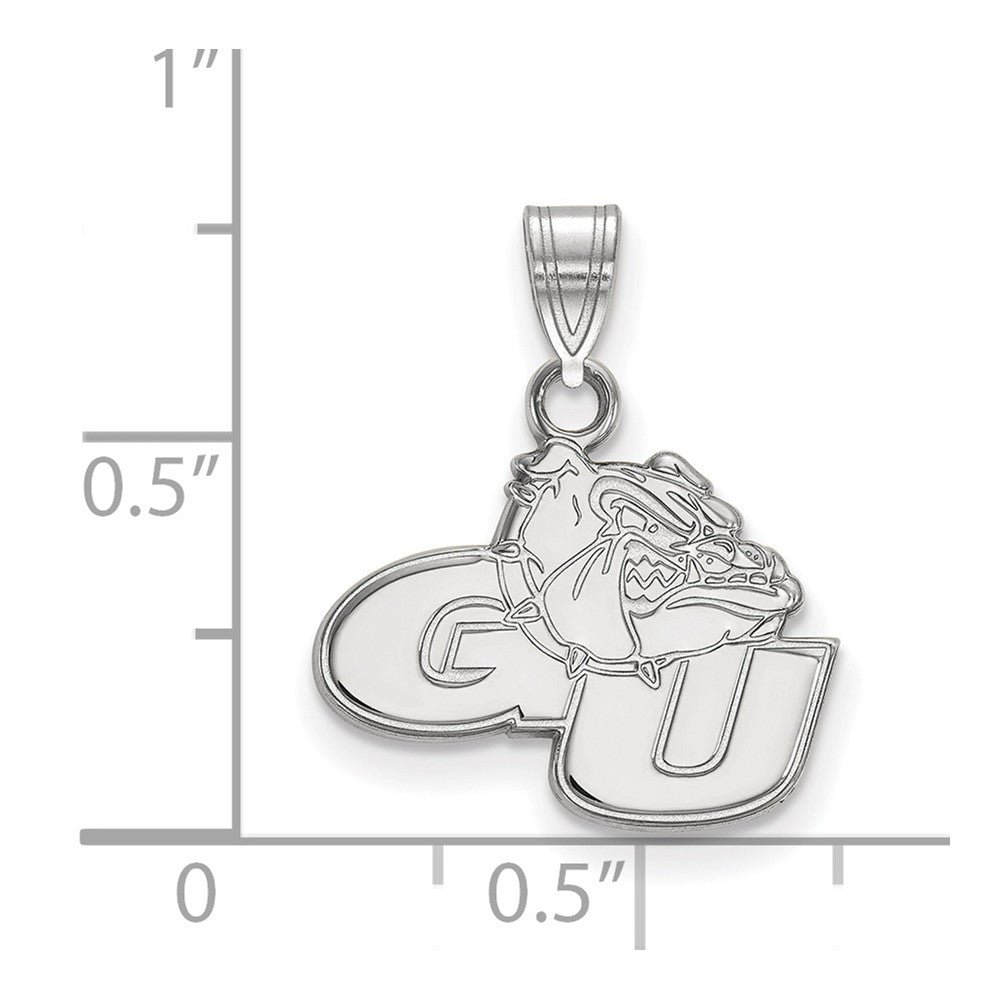14k White Gold LogoArt Gonzaga University G-U Bulldog Small Pendant