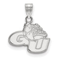 14k White Gold LogoArt Gonzaga University G-U Bulldog Small Pendant