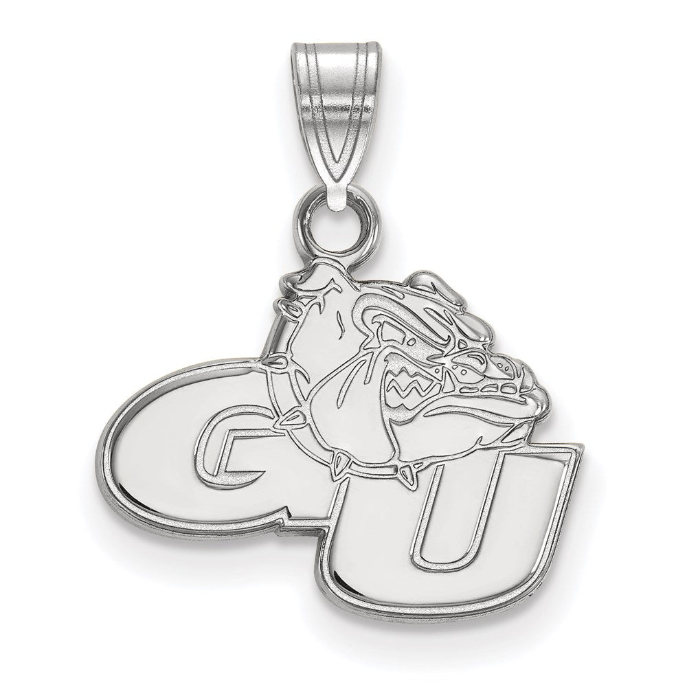 14k White Gold LogoArt Gonzaga University G-U Bulldog Small Pendant