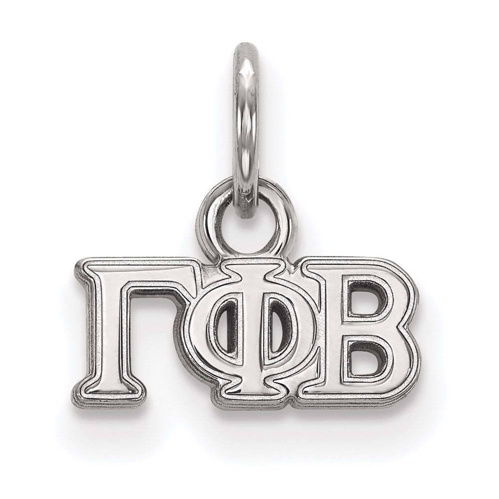 Sterling Silver Rhodium-plated LogoArt Gamma Phi Beta Sorority Greek Letters Extra Small Pendant