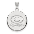 Sterling Silver Rhodium-plated LogoArt Grambling State University Large Disc Pendant