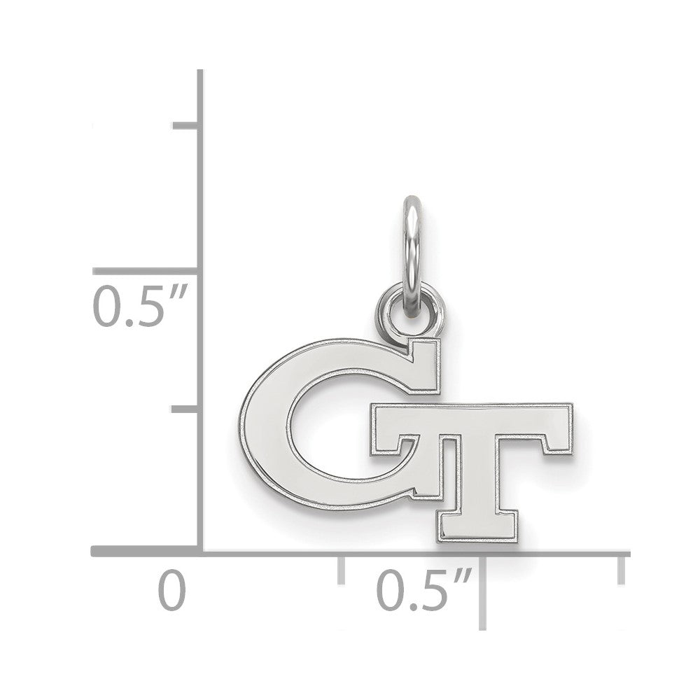 10k White Gold LogoArt Georgia Institute of Technology G-T Extra Small Pendant