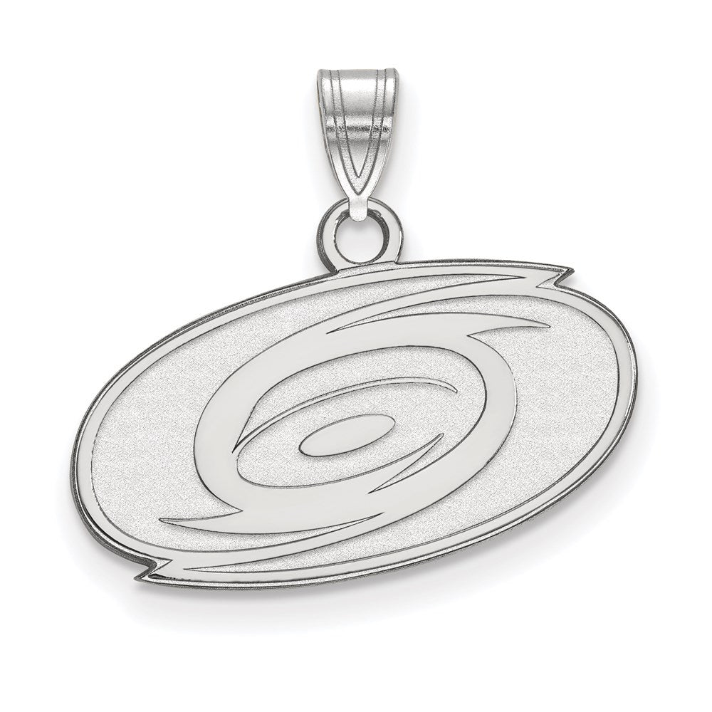 Sterling Silver Rhodium-plated NHL LogoArt Carolina Hurricanes Small Pendant