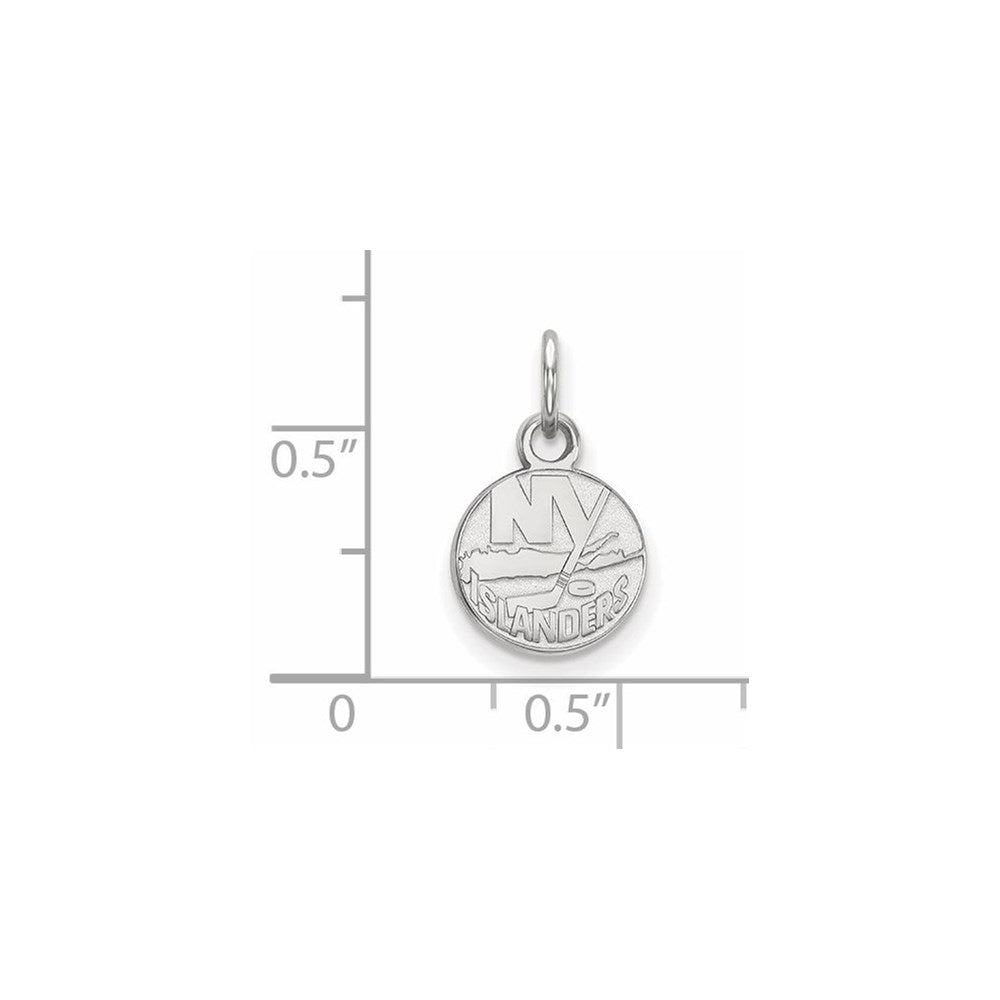 10k White Gold NHL LogoArt New York Islanders Extra Small Pendant