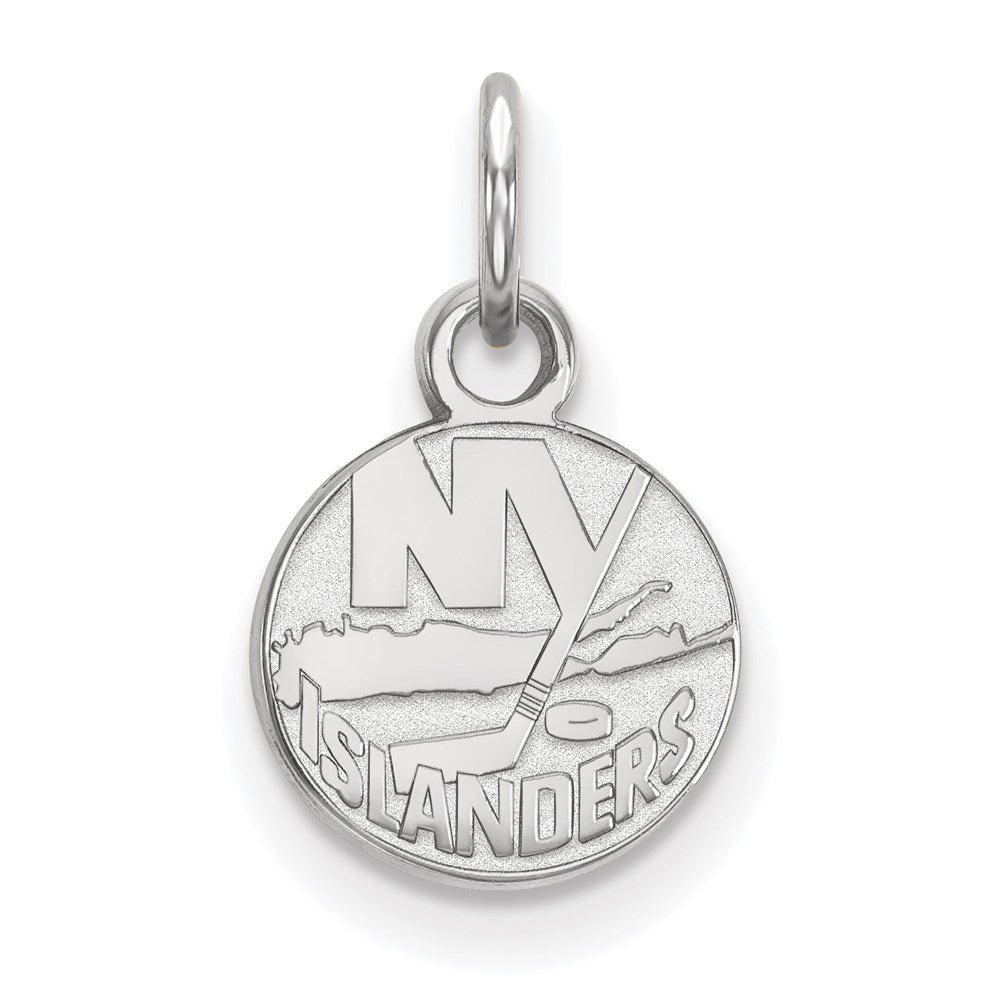 10k White Gold NHL LogoArt New York Islanders Extra Small Pendant