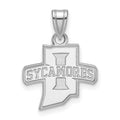 Sterling Silver Rhodium-plated LogoArt Indiana State University Sycamores Small Pendant