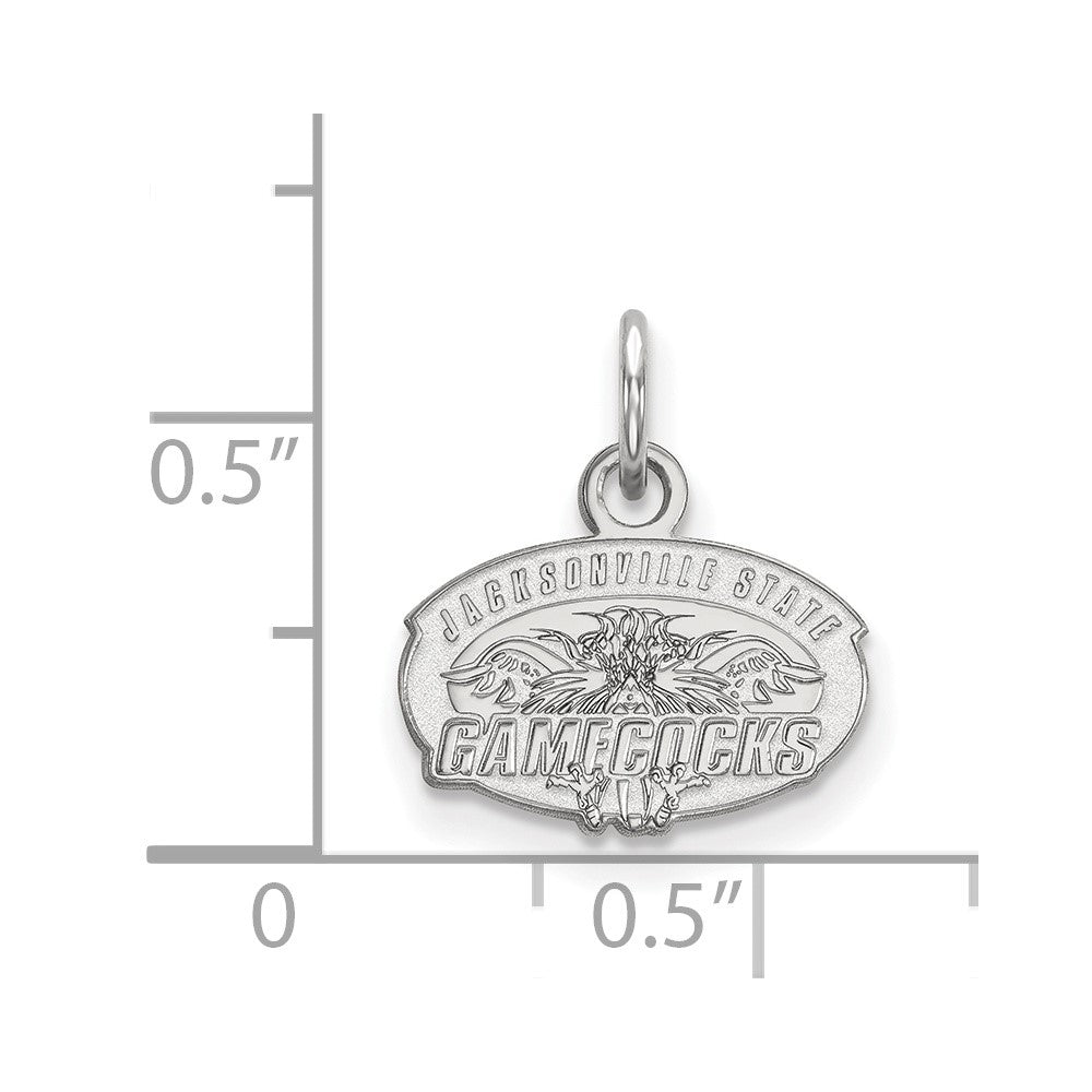 14k White Gold LogoArt Jacksonville State University Extra Small Pendant