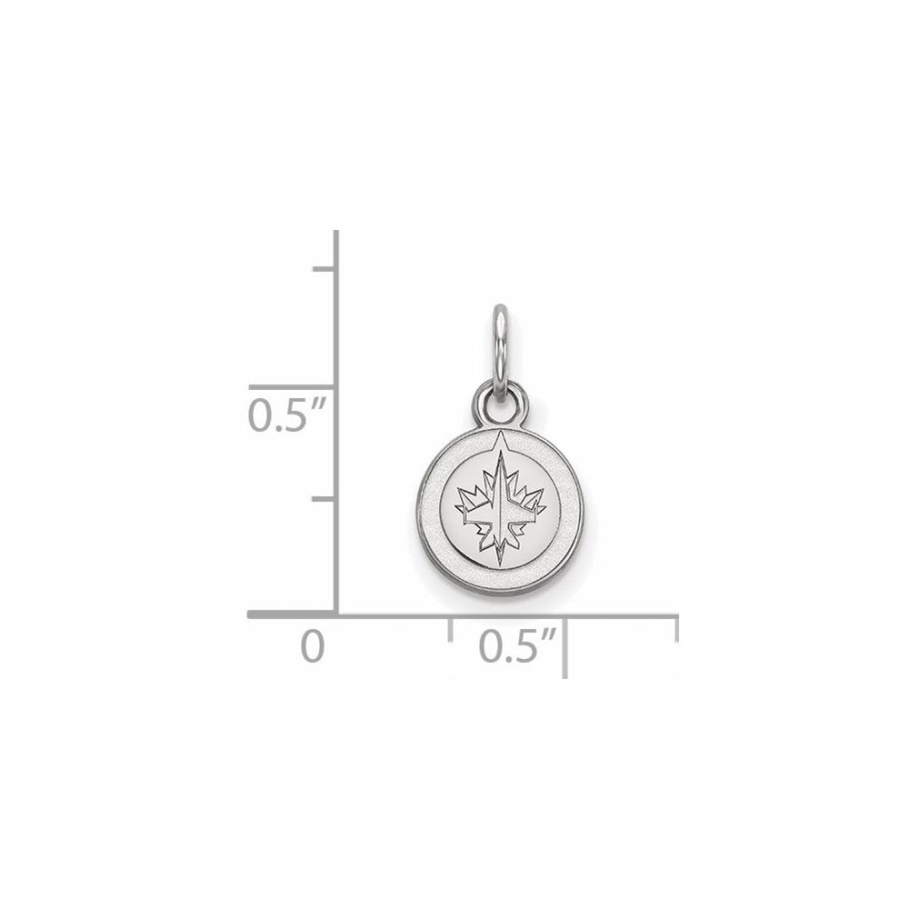 Sterling Silver Rhodium-plated NHL LogoArt Winnipeg Jets Extra Small Pendant