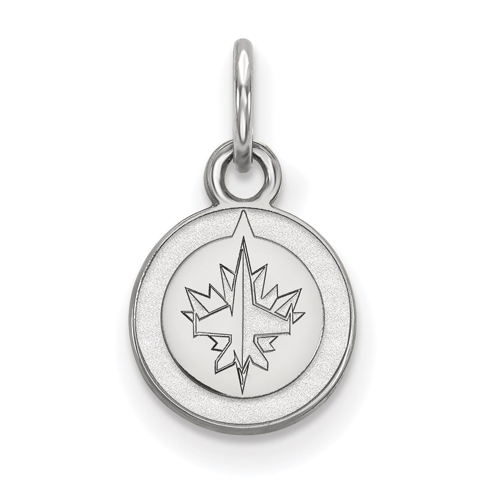 10k White Gold NHL LogoArt Winnipeg Jets Extra Small Pendant