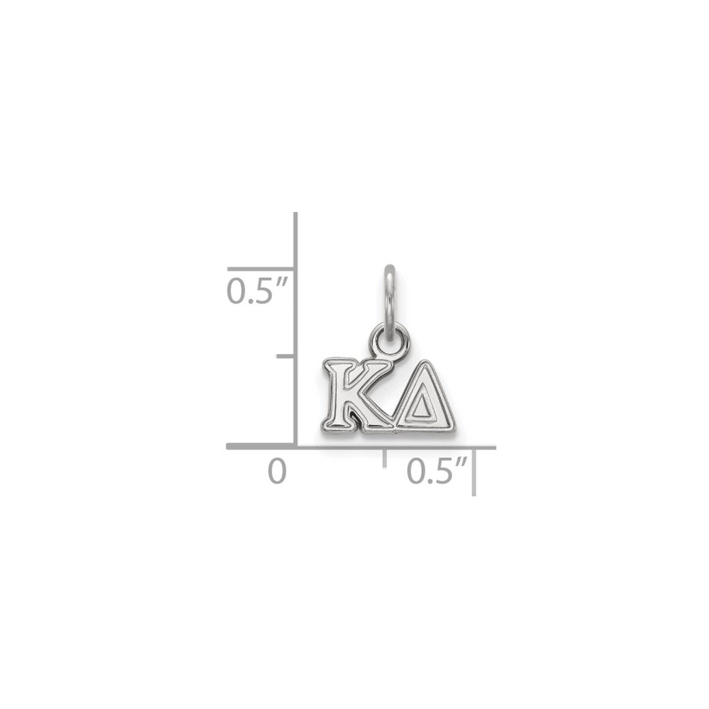 Sterling Silver Rhodium-plated LogoArt Kappa Delta Sorority Greek Letters Extra Small Pendant