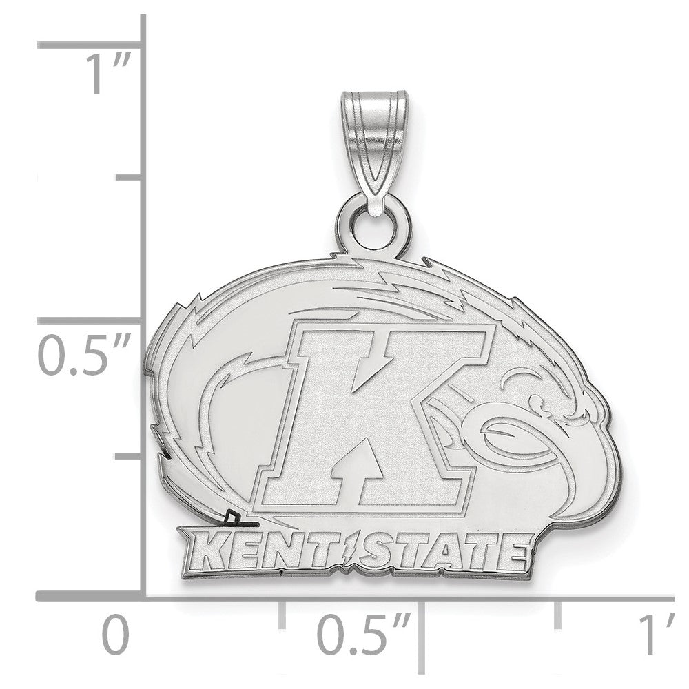 Sterling Silver Rhodium-plated LogoArt Kent State University Small Pendant