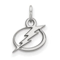 Sterling Silver Rhodium-plated NHL LogoArt Tampa Bay Lightning Extra Small Pendant