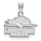 Sterling Silver Rhodium-plated LogoArt Longwood University Lancers Small Pendant