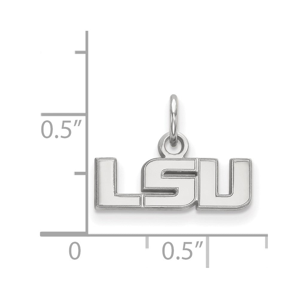 14k White Gold LogoArt Louisiana State University L-S-U Extra Small Pendant