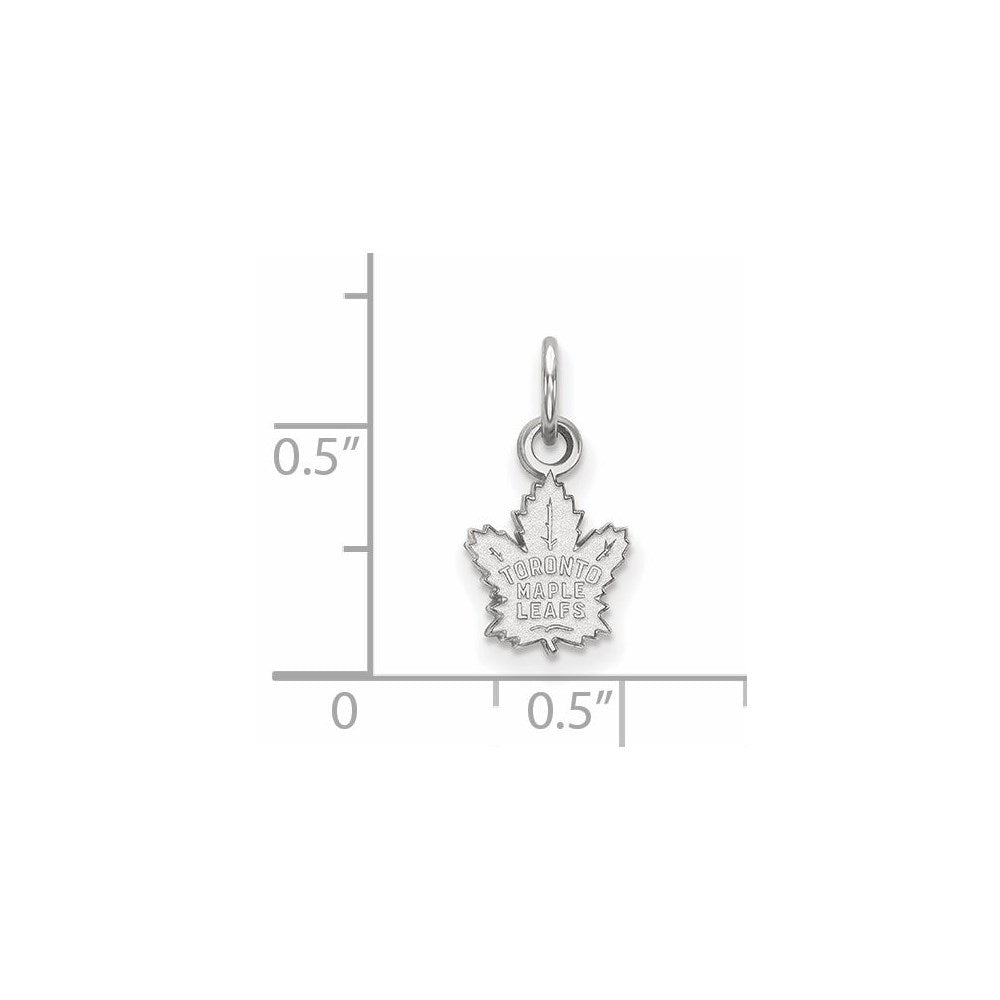 Sterling Silver Rhodium-plated NHL LogoArt Toronto Maple Leafs Extra Small Pendant