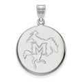Sterling Silver Rhodium-plated LogoArt McNeese State University Large Disc Pendant