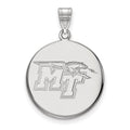 10k White Gold LogoArt Middle Tennessee State University M-T Large Disc Pendant