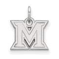 14k White Gold LogoArt Miami University Ohio Letter M Extra Small Pendant