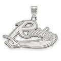 Sterling Silver Rhodium-plated LogoArt Mt Union College Raiders Large Pendant