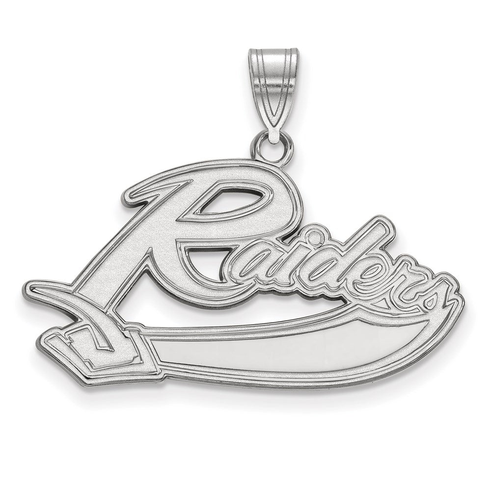 Sterling Silver Rhodium-plated LogoArt Mt Union College Raiders Large Pendant