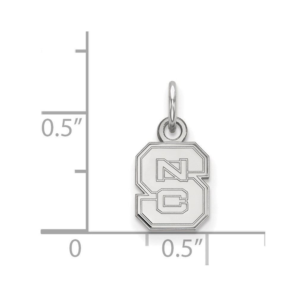 14k White Gold LogoArt North Carolina State University N-C-S Extra Small Pendant