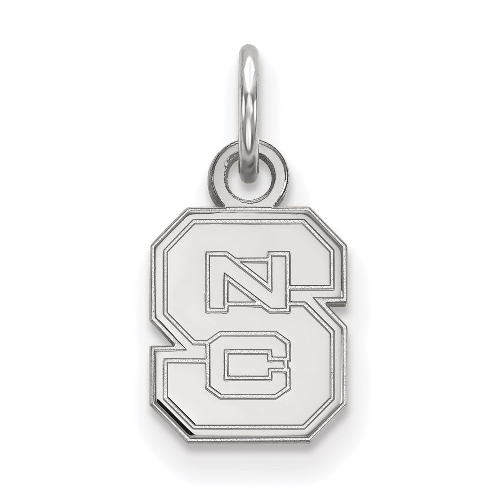 10k White Gold LogoArt North Carolina State University N-C-S Extra Small Pendant