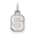 Sterling Silver Rhodium-plated LogoArt North Carolina State University N-C-S Extra Small Pendant