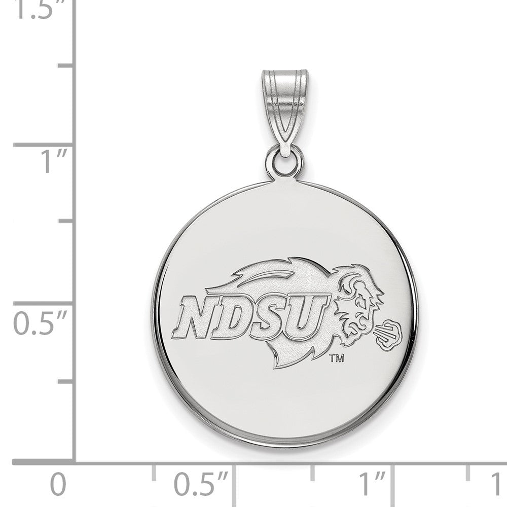 Sterling Silver Rhodium-plated LogoArt North Dakota State University Large Disc Pendant