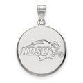 Sterling Silver Rhodium-plated LogoArt North Dakota State University Large Disc Pendant