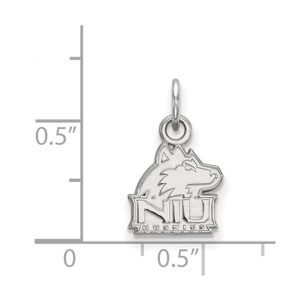 10k White Gold LogoArt Northern Illinois University N-I-U Huskies Extra Small Pendant