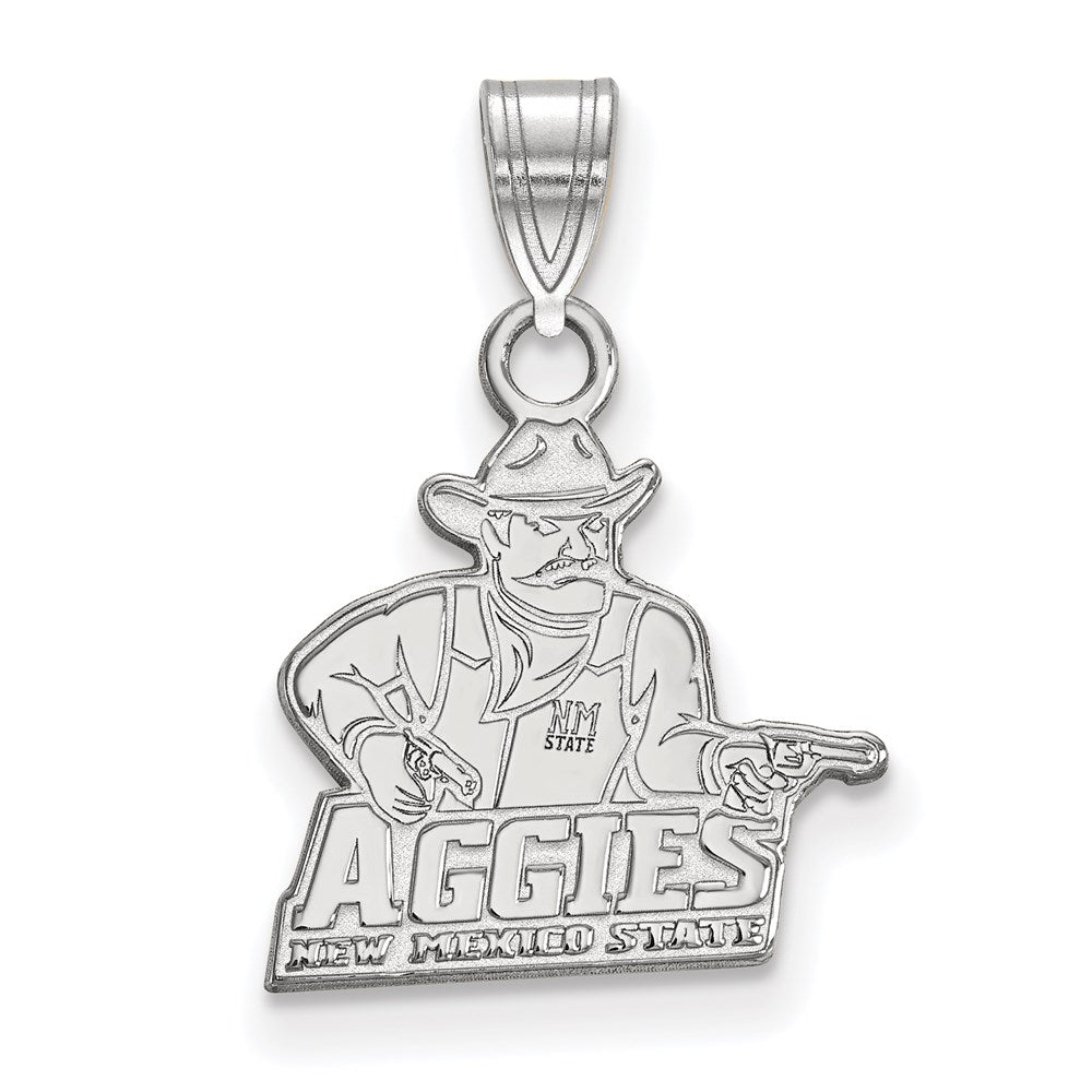 10k White Gold LogoArt New Mexico State University Aggies Small Pendant