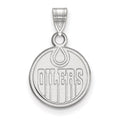 Sterling Silver Rhodium-plated NHL LogoArt Edmonton Oilers Small Pendant
