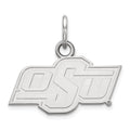 Sterling Silver Rhodium-plated LogoArt Oklahoma State University O-S-U Extra Small Pendant