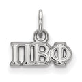 Sterling Silver Rhodium-plated LogoArt Pi Beta Phi Sorority Greek Letters Extra Small Pendant