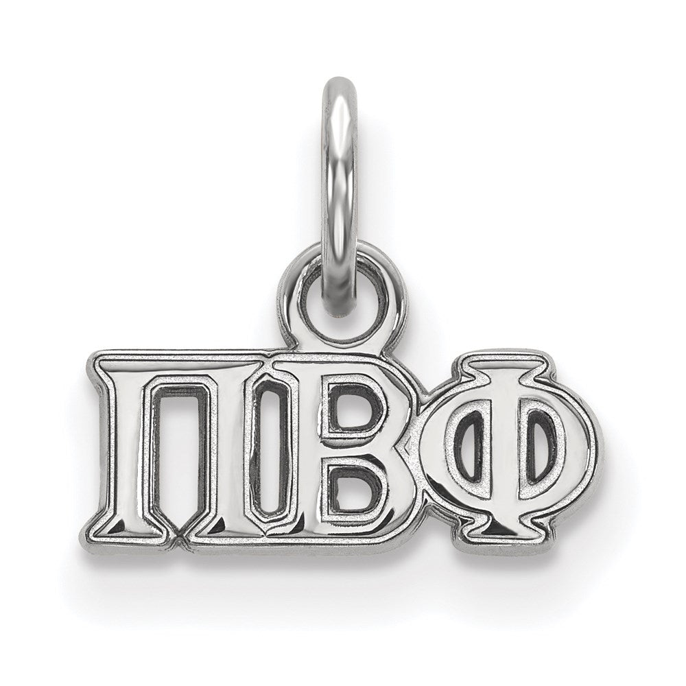 Sterling Silver Rhodium-plated LogoArt Pi Beta Phi Sorority Greek Letters Extra Small Pendant