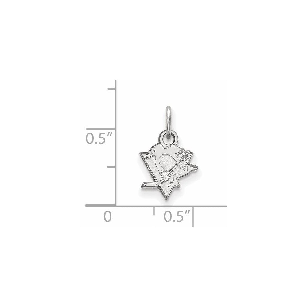 10k White Gold NHL LogoArt Pittsburgh Penguins Extra Small Pendant