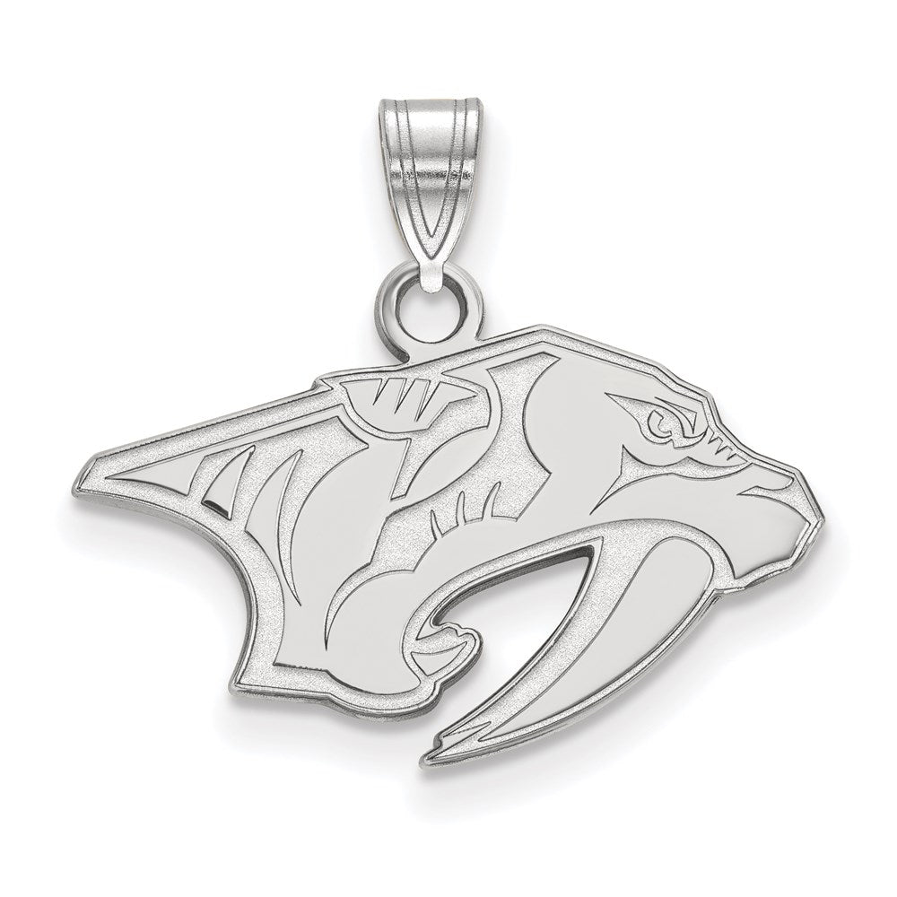 10k White Gold NHL LogoArt Nashville Predators Small Pendant