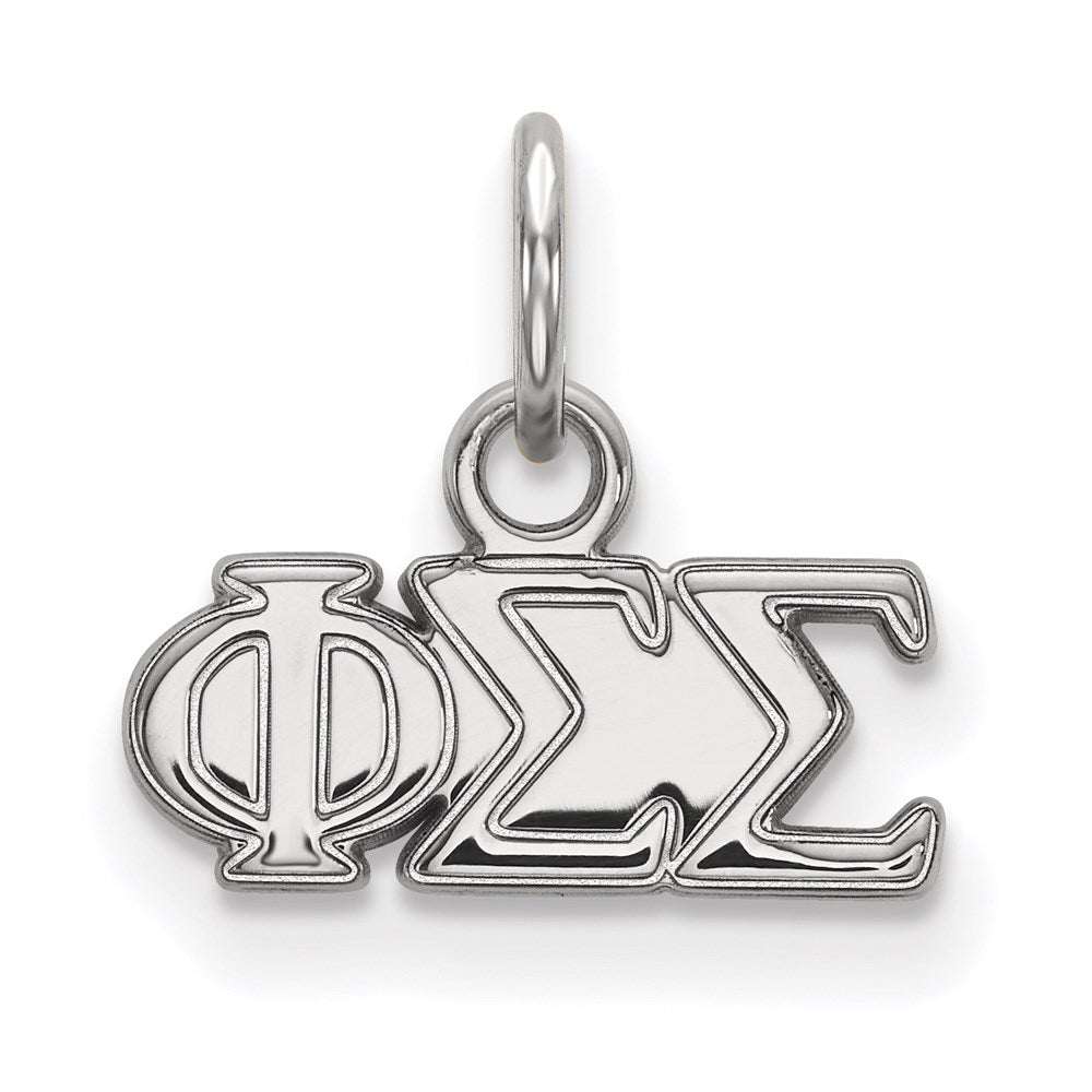 Sterling Silver Rhodium-plated LogoArt Phi Sigma Sigma Sorority Greek Letters Extra Small Pendant