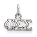 Sterling Silver Rhodium-plated LogoArt Phi Sigma Sigma Sorority Greek Letters Extra Small Pendant