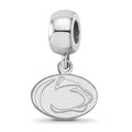 Sterling Silver Rhodium-plated LogoArt Penn State University Lion Extra Small Dangle Bead Charm