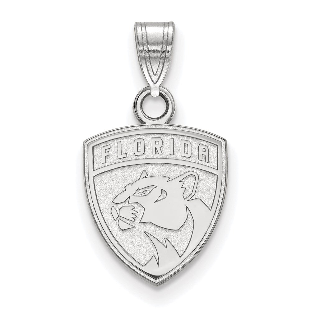 10k White Gold NHL LogoArt Florida Panthers Small Pendant