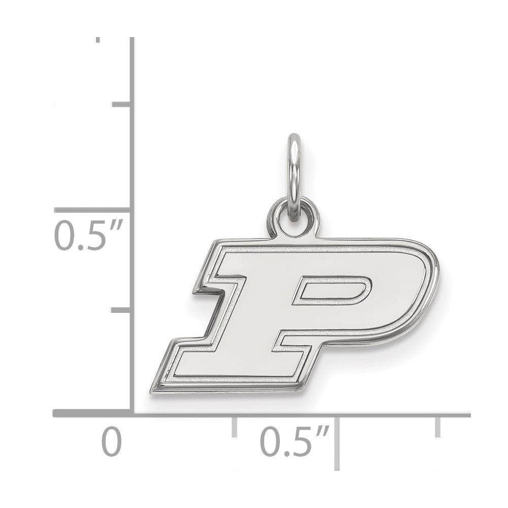 10k White Gold LogoArt Purdue University Letter P Extra Small Pendant