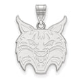 Sterling Silver Rhodium-plated LogoArt Quinnipiac University Bobcat Large Pendant