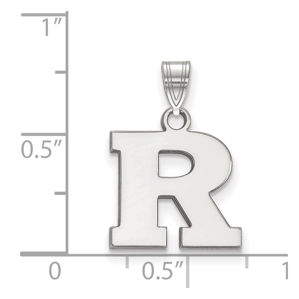 14k White Gold LogoArt Rutgers University Letter R Small Pendant