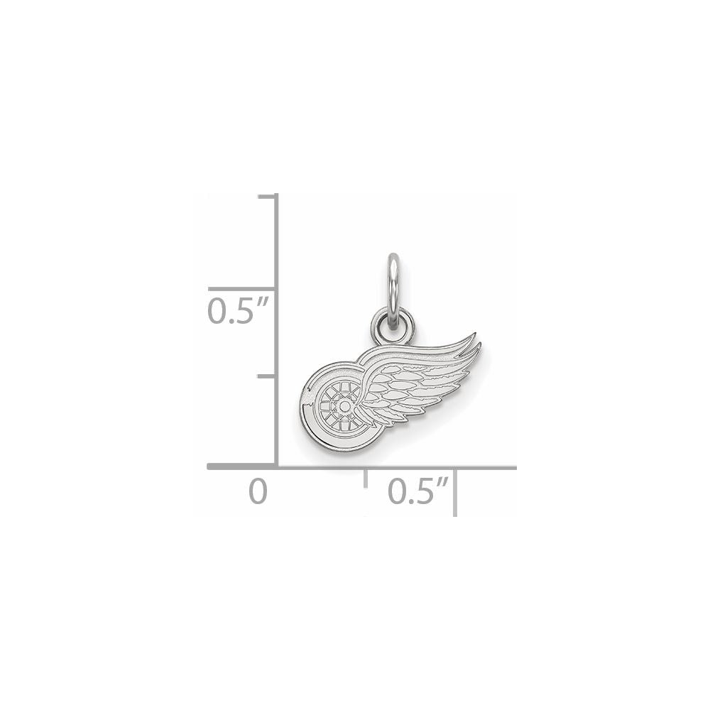 10k White Gold NHL LogoArt Detroit Red Wings Extra Small Pendant