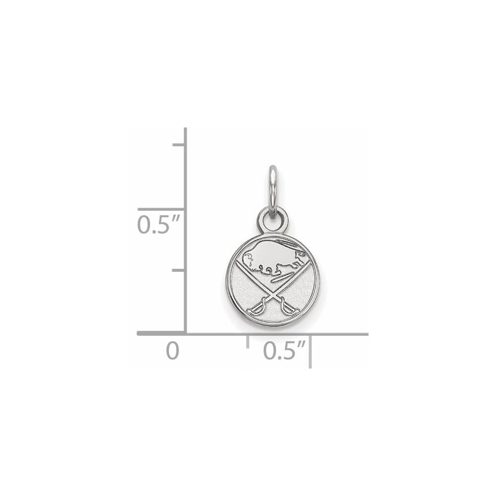 10k White Gold NHL LogoArt Buffalo Sabres Extra Small Pendant