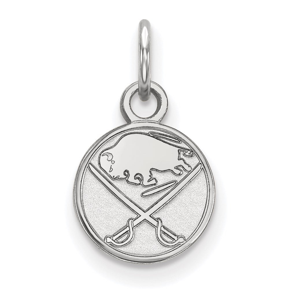 10k White Gold NHL LogoArt Buffalo Sabres Extra Small Pendant