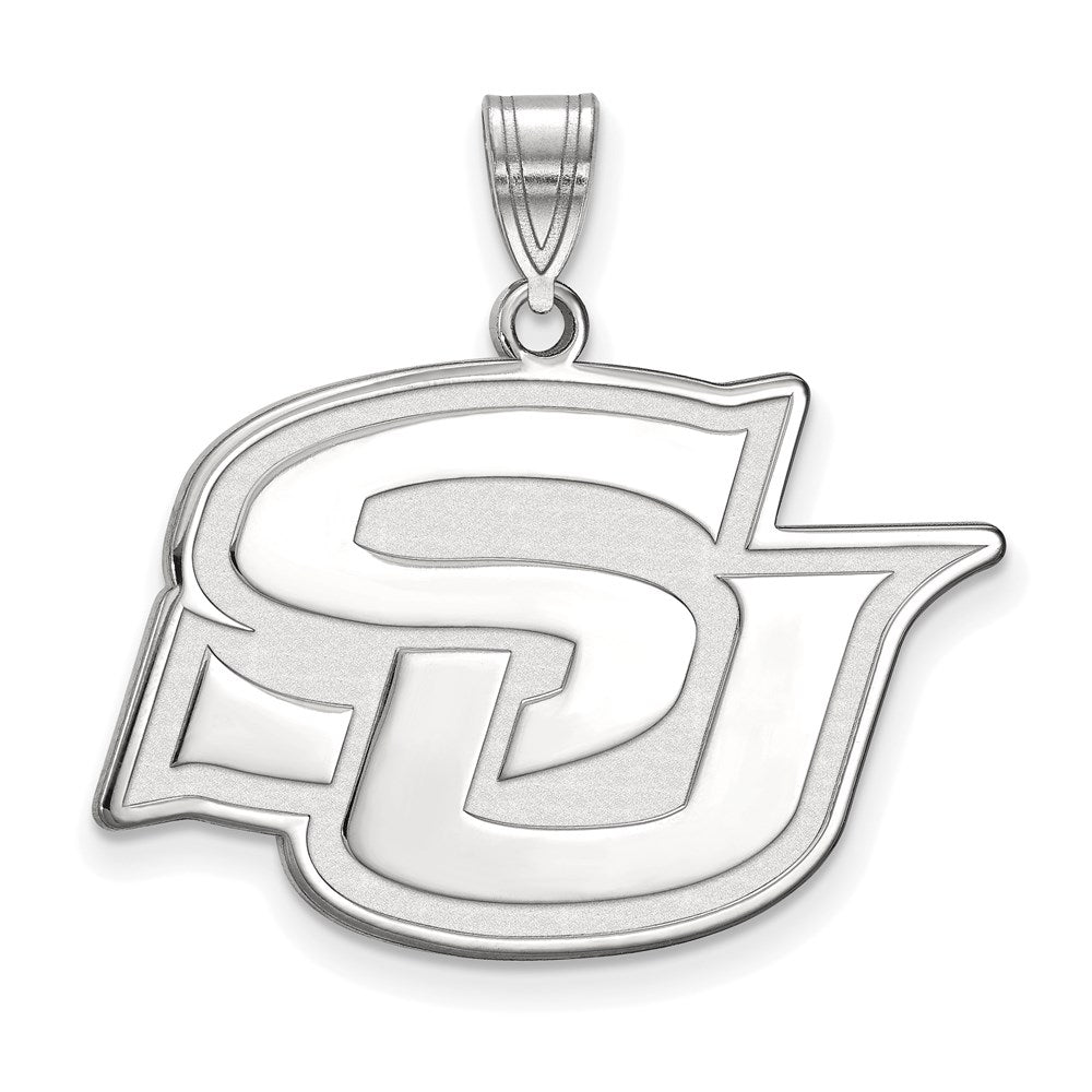 Sterling Silver Rhodium-plated LogoArt Southern University Jaguars Large Pendant