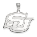 Sterling Silver Rhodium-plated LogoArt Southern University Jaguars Large Pendant