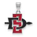 10k White Gold LogoArt San Diego State University Small Enameled Pendant